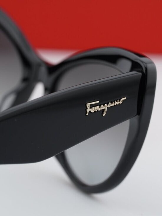 Salvatore Ferragamo SF930S 001 Cat Eye Sunglasses - Black / Grey main image 9